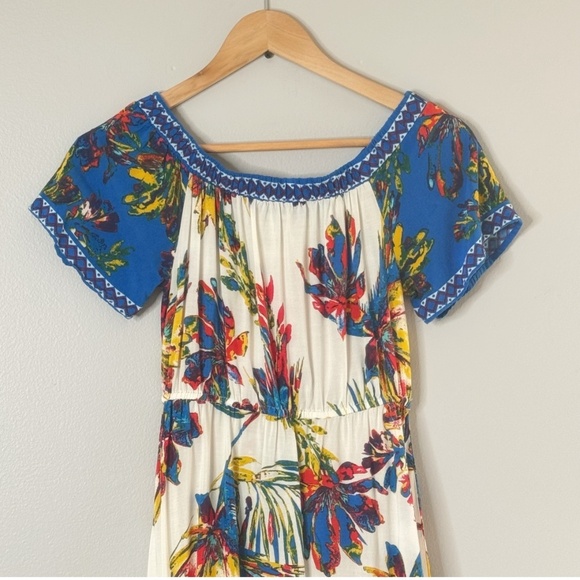 Flying Tomato High Low Dress Iconic Print On/ Off Shoulder Elastic Waist Small - Picture 3 of 11
